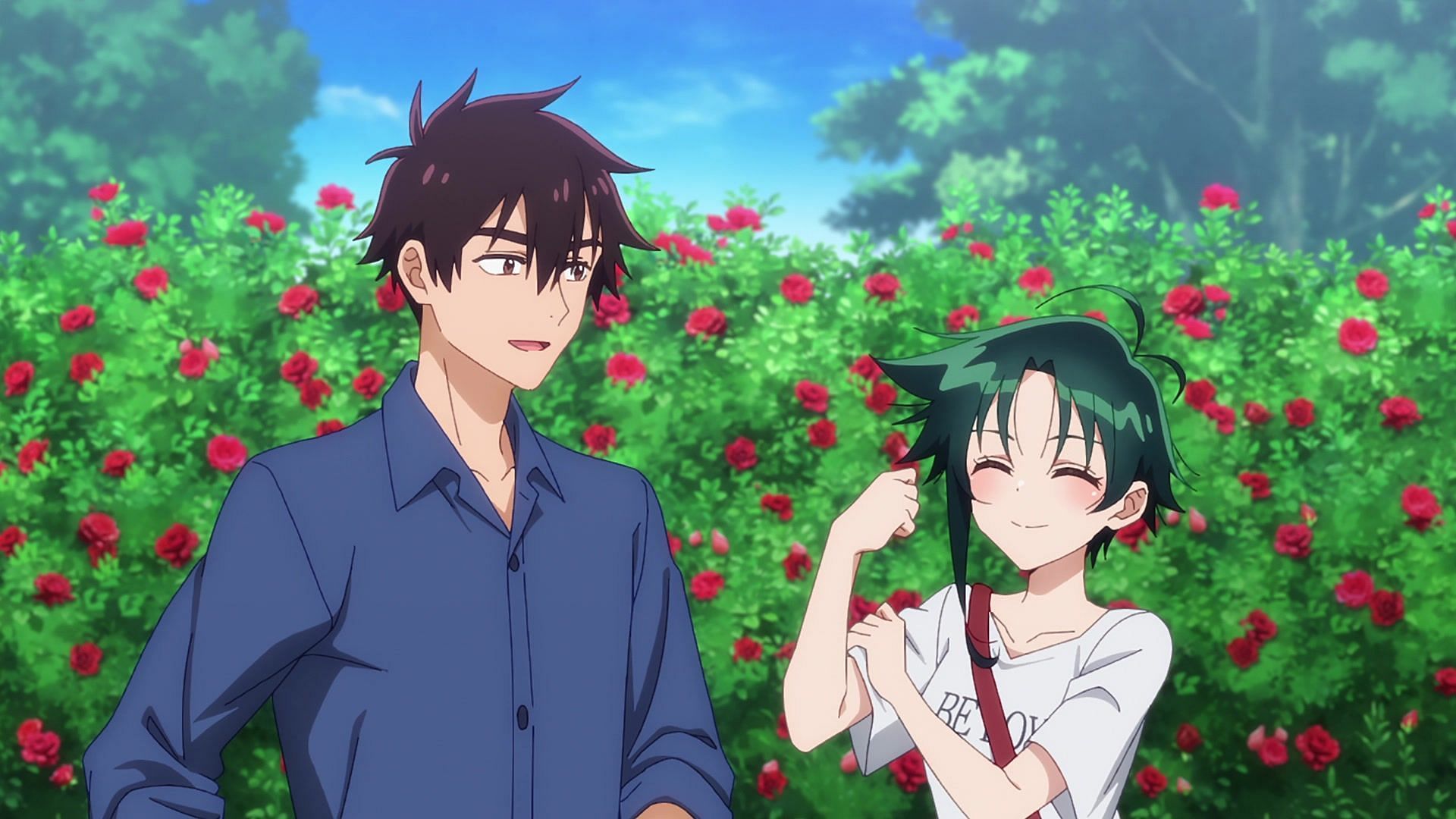 Minami takes Arata to a garden (Image via Doga Kobo)